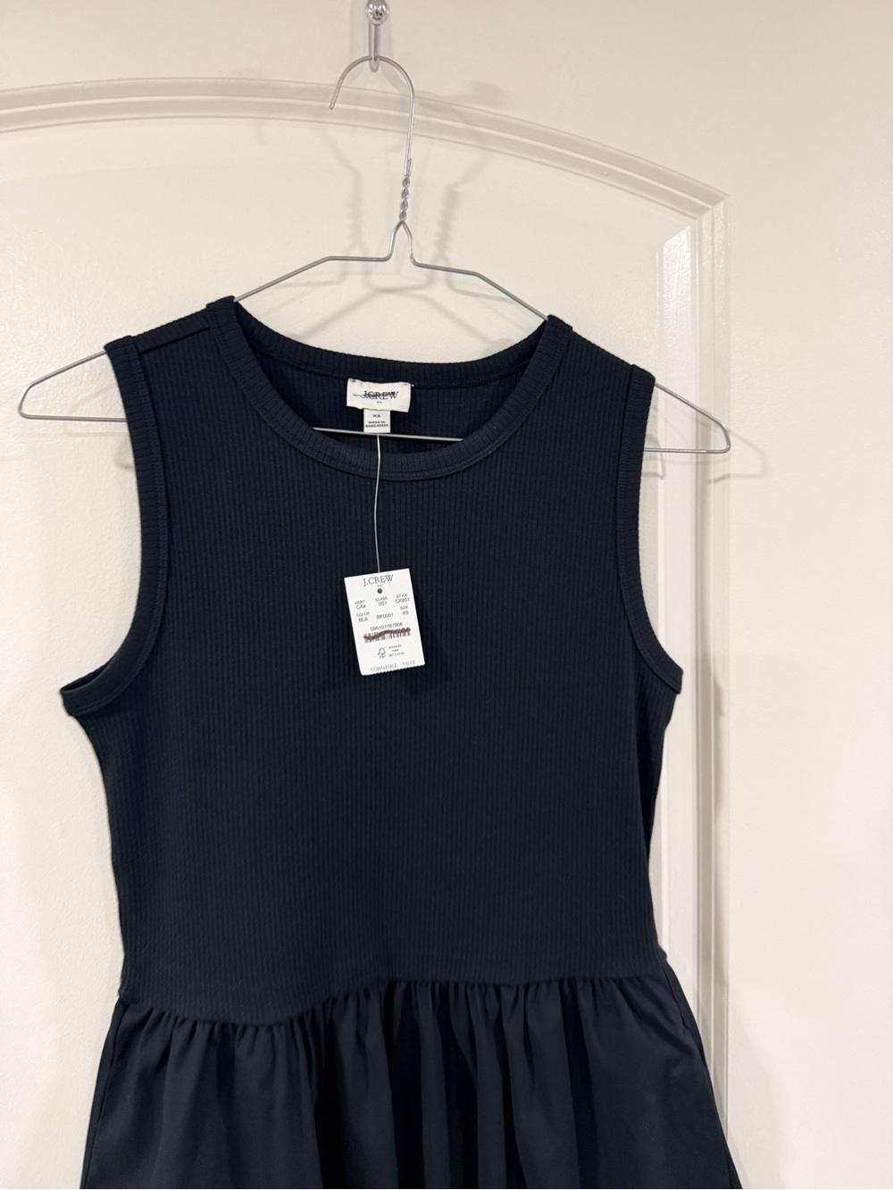 J.Crew Rib Knit Sleeveless Mini Dress Black XS NWT - Picture 5 of 10